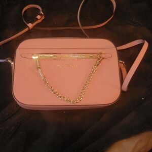 Michael Kors Blush Crossbody Bag with Gold Chain
